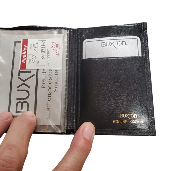 Buxton Kidskin Tri-Fold Black Wallet. NWT. - Picture 4 of 10